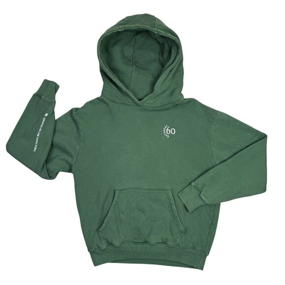 Peloton Saturday 60 Hoodie Mens M Green Pullover Sweatshirt Heavyweight USA Made - Picture 1 of 14